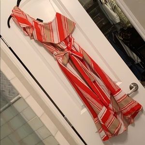 Vici striped one shoulder dress